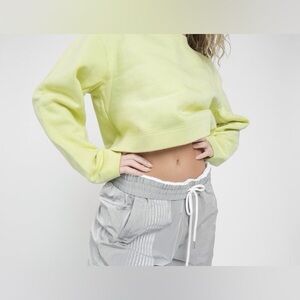 ALEXANDER WANG Heavy French Terry Cloth Sweatshirt Cropped Size Medium Athletic